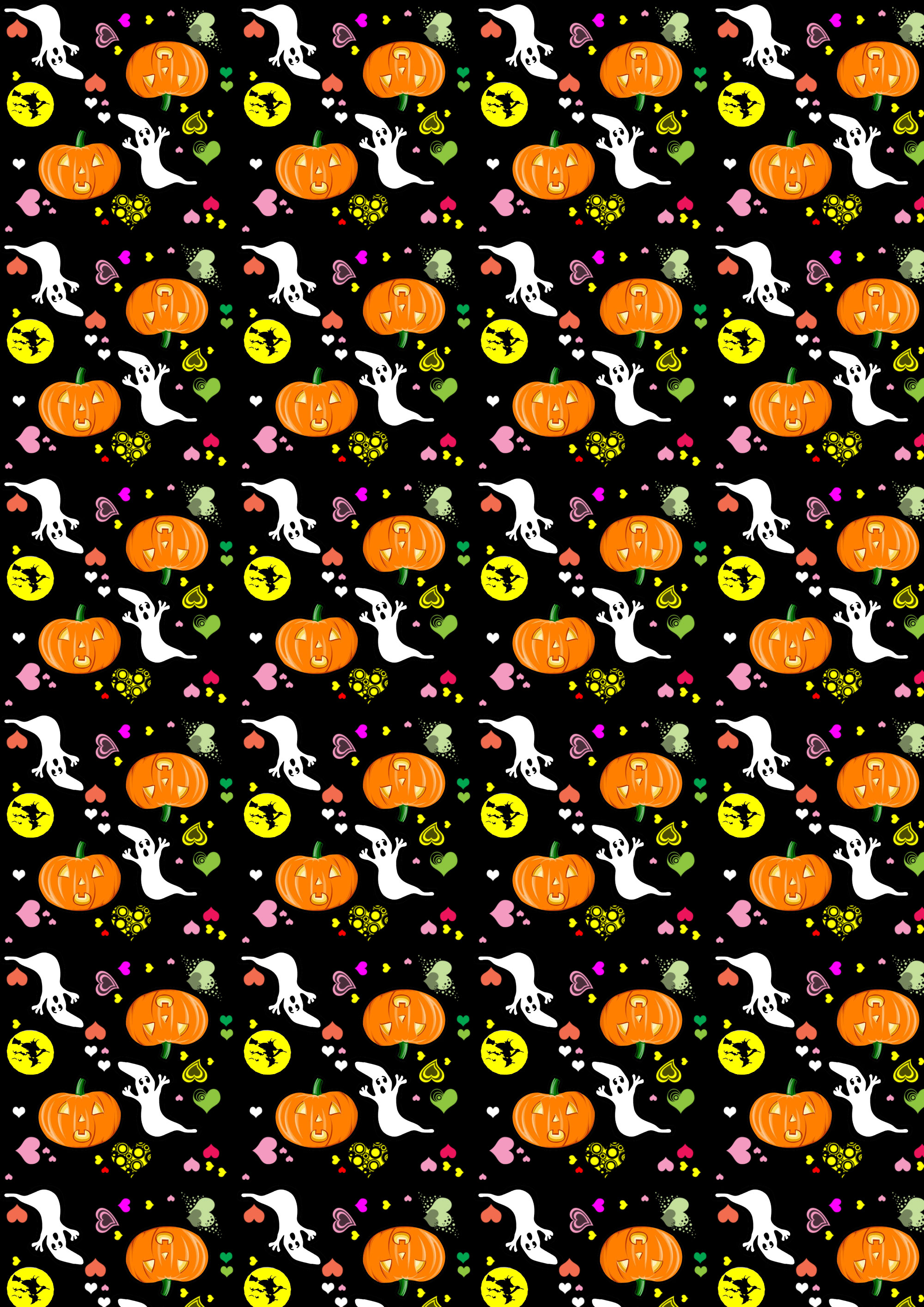 A scrapbook paper with Halloween hearts design