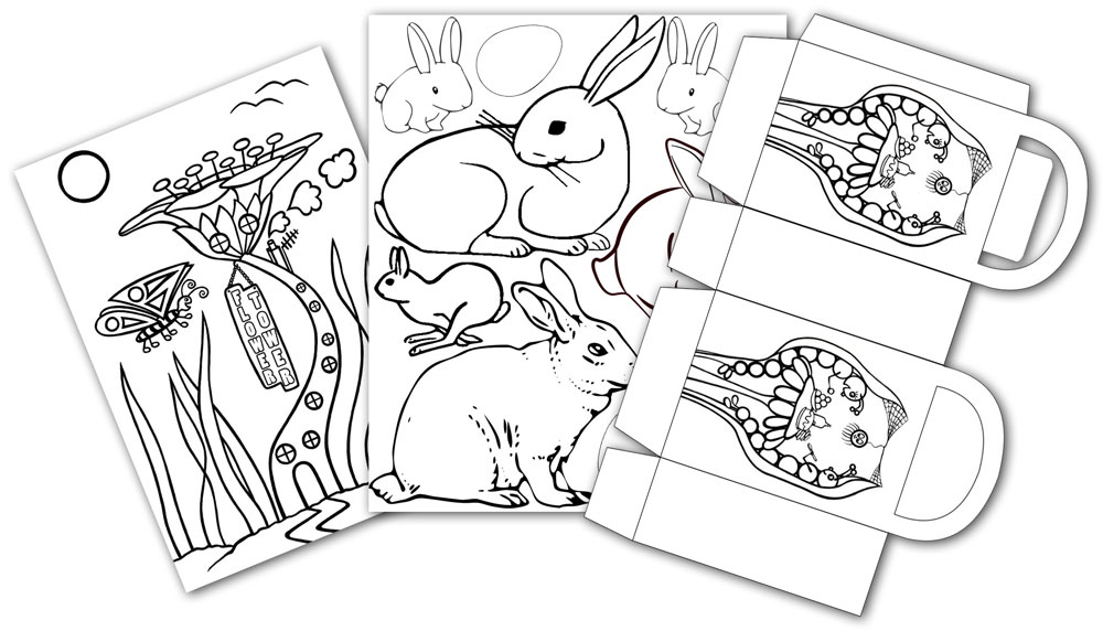 Printable spring colouring pages
