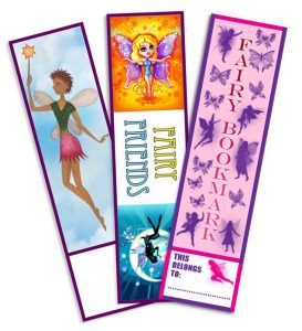 Three of our printable fairy bookmarks