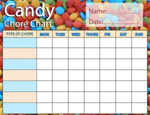Free printable candy chore chart for kids