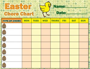 Children's Easter Chore Chart