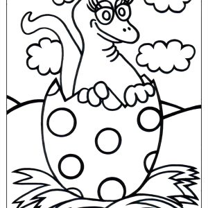 A baby dinosaur hatches from a colourful Easter egg! Illustrated by Keith Dando