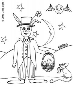 Colouring in page of the Easter Bunny