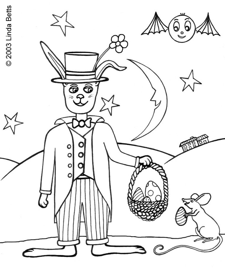 Colouring in page of the Easter Bunny