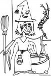 A witch brewing potions for Halloween!