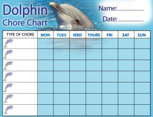 Printable dolphin chore chart for children