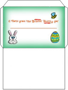 Printable envelope for notes or letters from the Easter Bunny