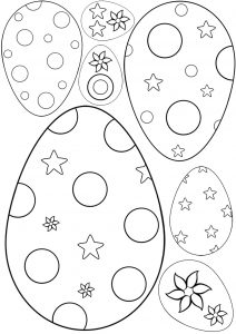 Useful templates for patterned Easter eggs - great for kids to colour in.