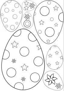 Useful templates for patterned Easter eggs - great for kids to colour in.