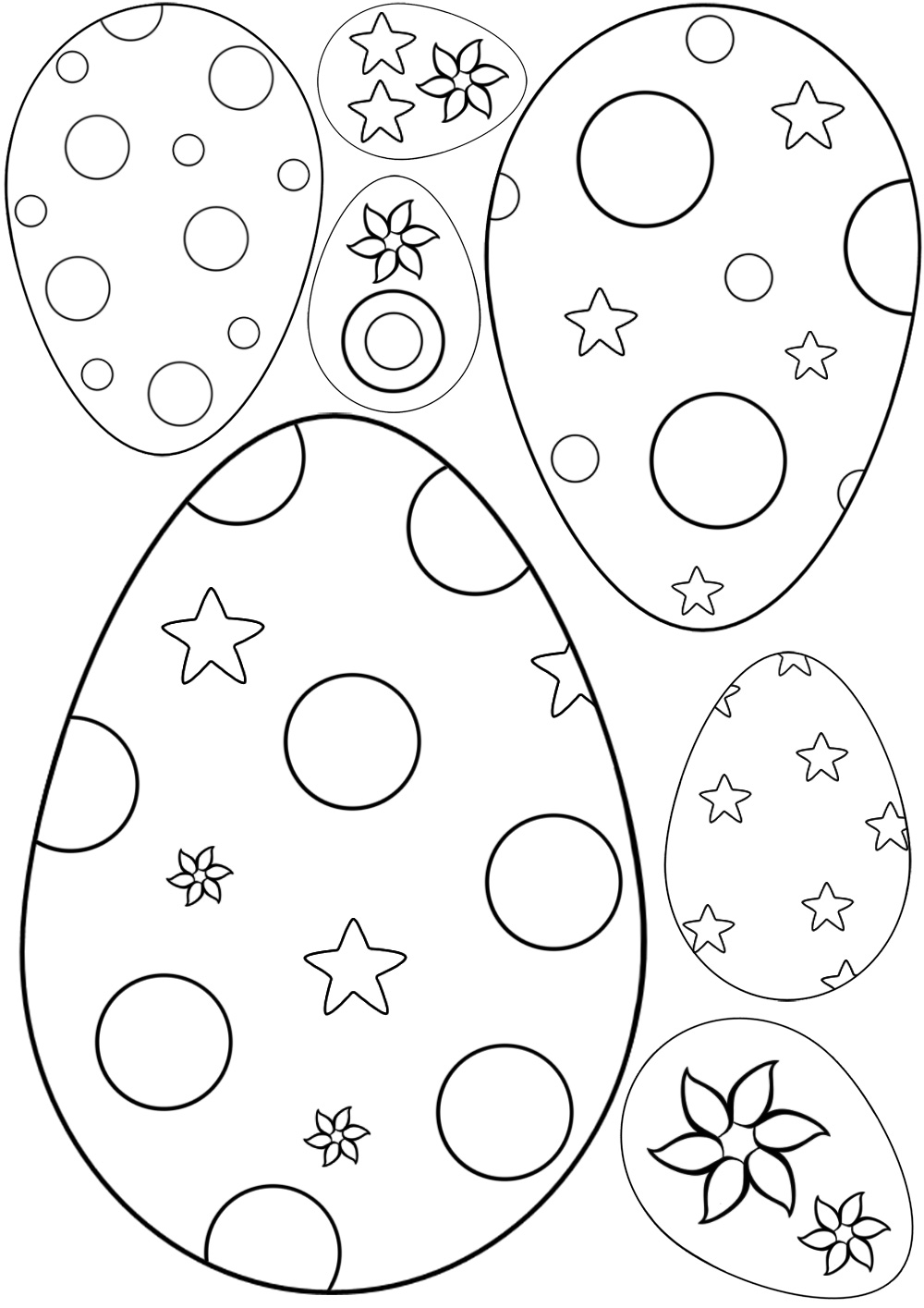Useful templates for patterned Easter eggs - great for kids to colour in.