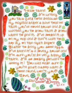 Note from the Easter Bunny telling your child he knows you've moved house