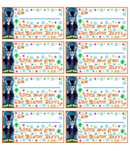 Gift tag for gifts from the Easter Bunny