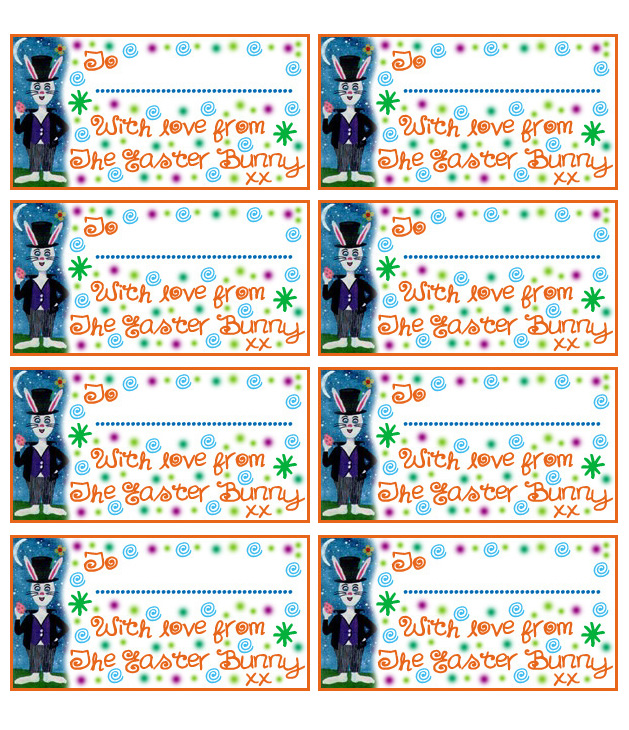 Gift tag for gifts from the Easter Bunny