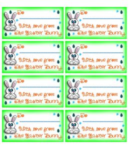 Printable tags from the Easter Bunny