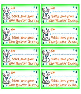 Printable tags from the Easter Bunny