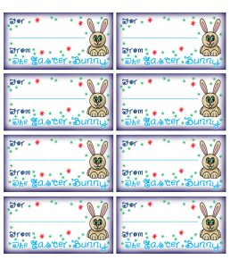 Printable gift tags signed "The Easter Bunny"