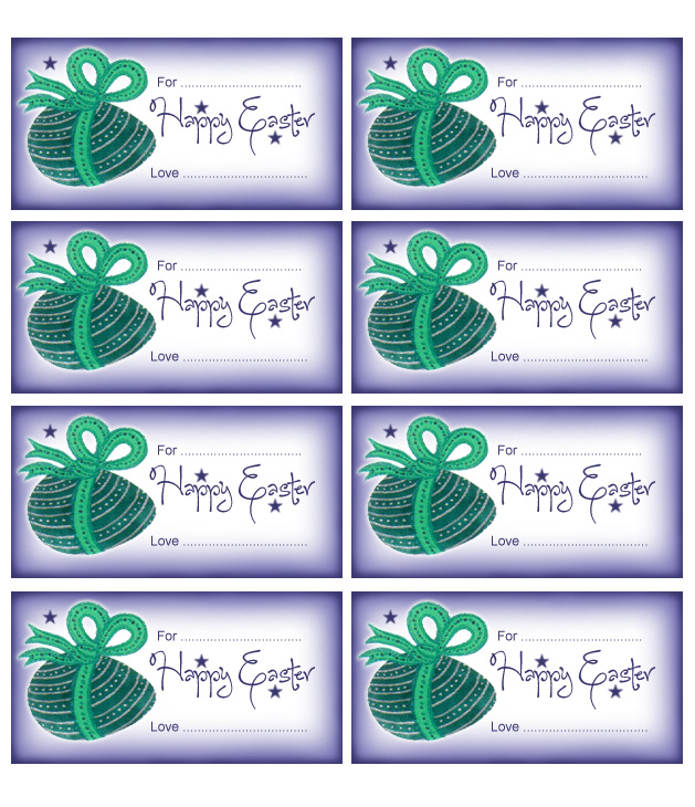 Printable tags for Easter with an Easter egg design