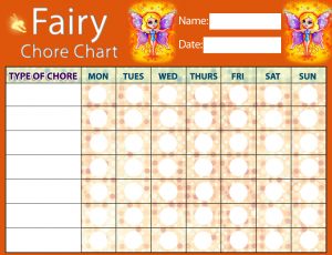 Printble Fairy Chore Chart for kids