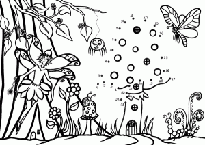 Join the dots and colour in this fairy's house