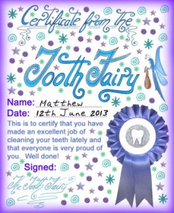 Modern Tooth Fairy Certificates