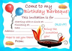 Party invitation to a birthday barbeque
