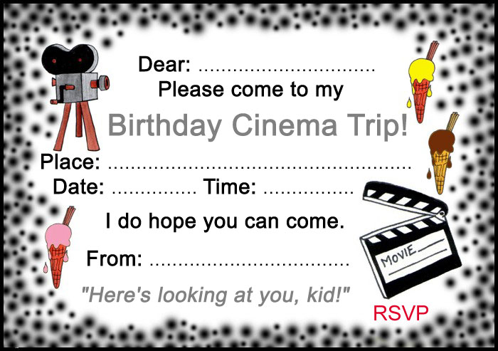 cinema trip letter