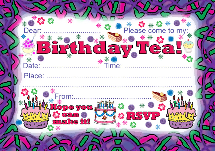 Printable Party Invitation: Birthday Tea