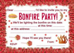 Bonfire night party invitation