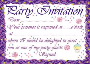 Classic style birthday party invitation