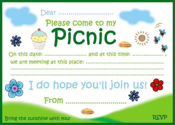 Picnic Party Invitation  Rooftop Post Printables