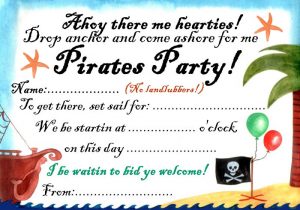 Invitation to a pirates party