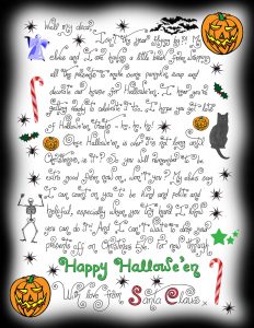 Halloween Note from Santa Claus