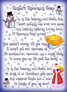 Santa's Snowman Soup Poem