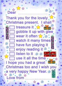 Printable Thank You Note: Christmas Present