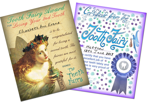 Vintage and Modern Tooth Fairy Certificates