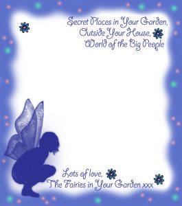 Printable blue fairy notepaper from garden fairies