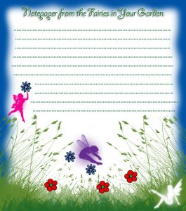 Printable fairies in your garden blank paper