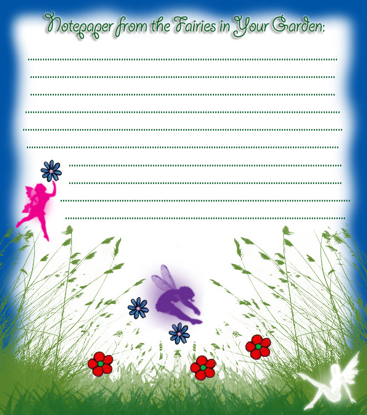 Notepaper from the Fairies in Your Garden | Rooftop Post Printables