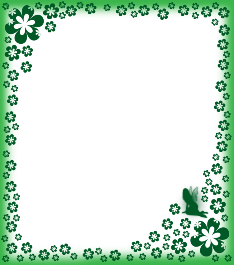Printable paper with green fairy design