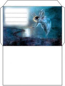 Beautiful blue fairy envelope - free to print for your child.