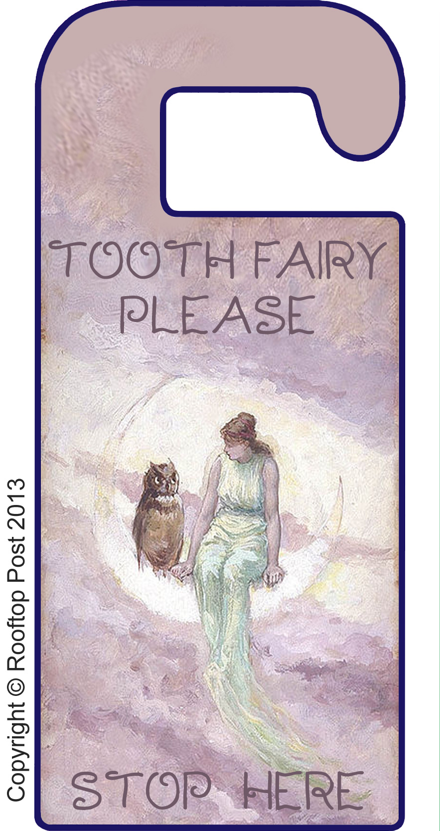 Printable door hanger asking the Tooth Fairy to stop here