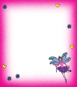 Printable pink blank fairy notepaper