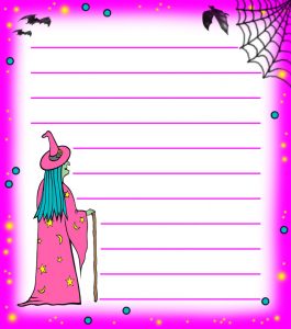 Pink Witch Notepaper (Lined)