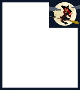 Witch on a Broomstick Blank Notepaper