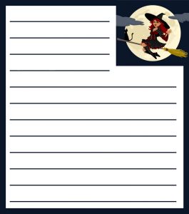 Witch on a Broomstick Notepaper (Lined)