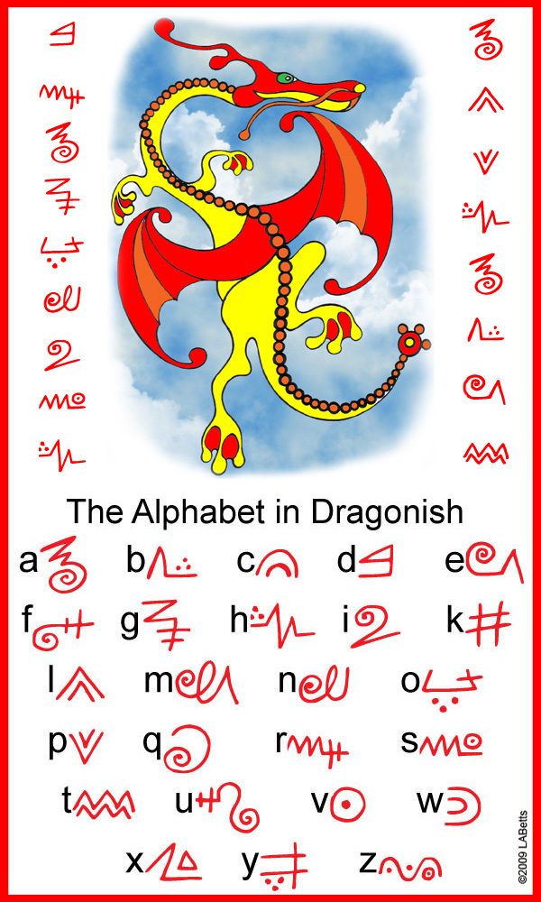 Alphabet in Dragonish - the lanuage of dragons!