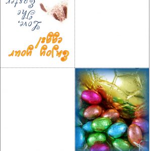 Four fold card from the Easter Bunny saying hope you enjoy your eggs