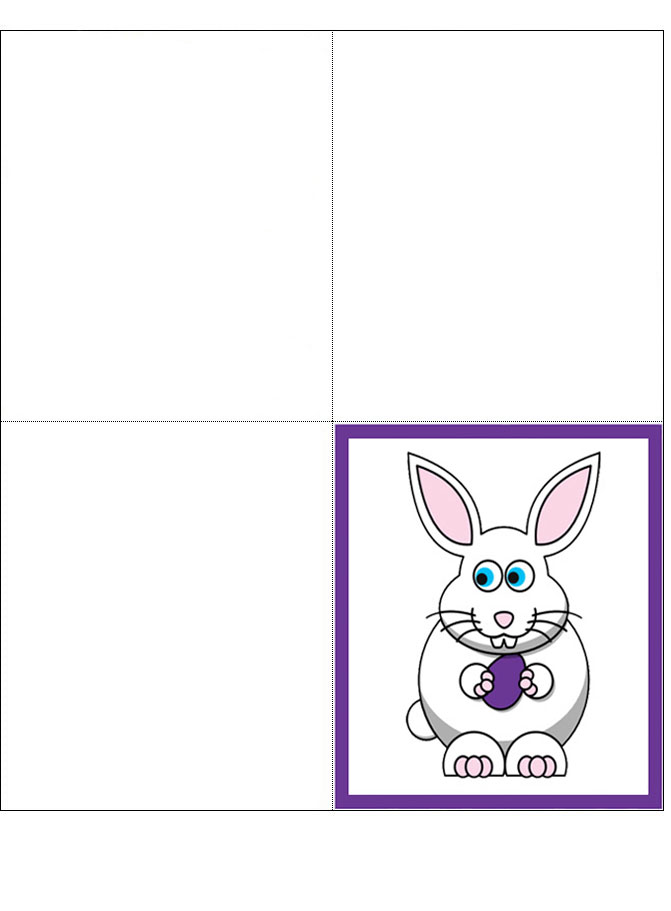 Printable four fold card from the Easter Bunny