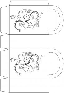 Dragon party bag to colour in