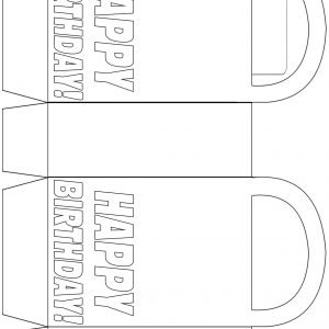 Birthday party bag to colour in